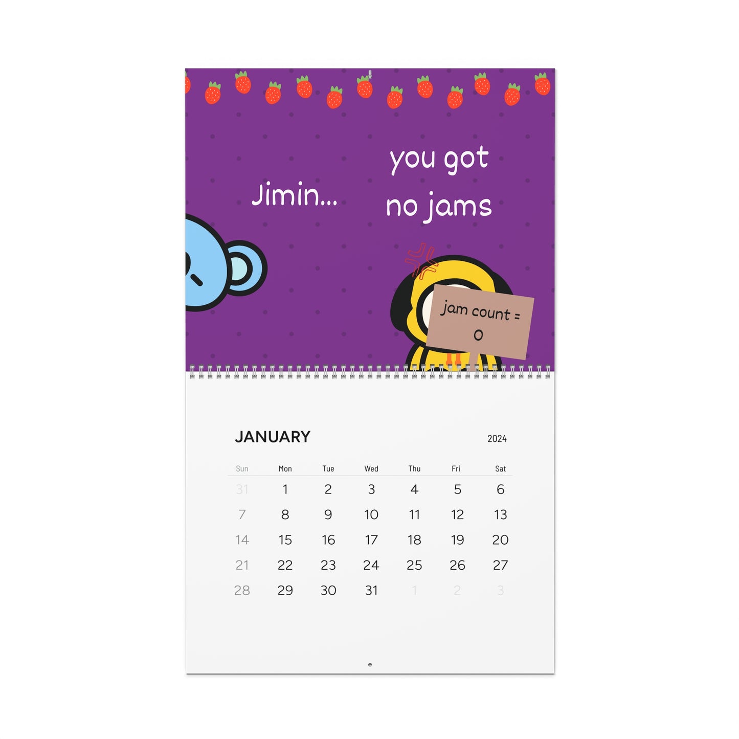 2024 BTS Memes Wall Calendar | Kpop Monthly Wall Calendar | Kpop Office Accessories | Volume 2