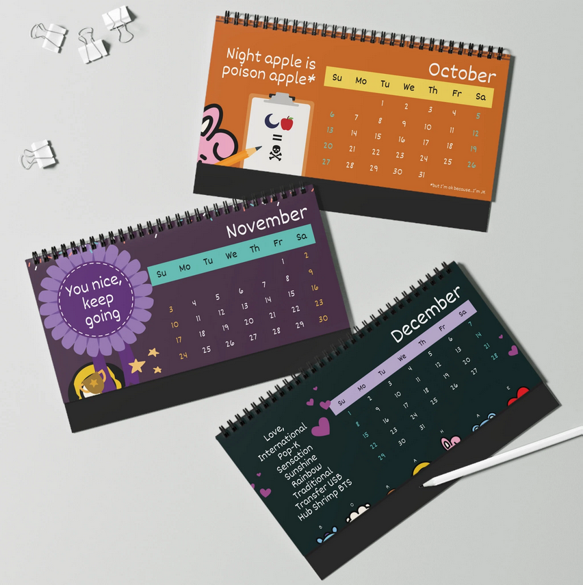 BTS Desk Calendar Vol 2 | 2024 Desk Calendar | BTS army gifts | Kpop Calendar | Kpop desk accessories