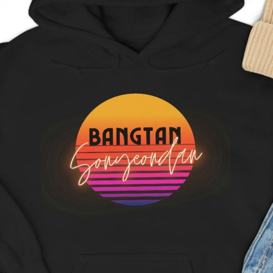 BTS Hooded Sweatshirt | 1980's Bangtan | ot7 | bts aesthetic crewneck | bts 80's retro | bts inspired