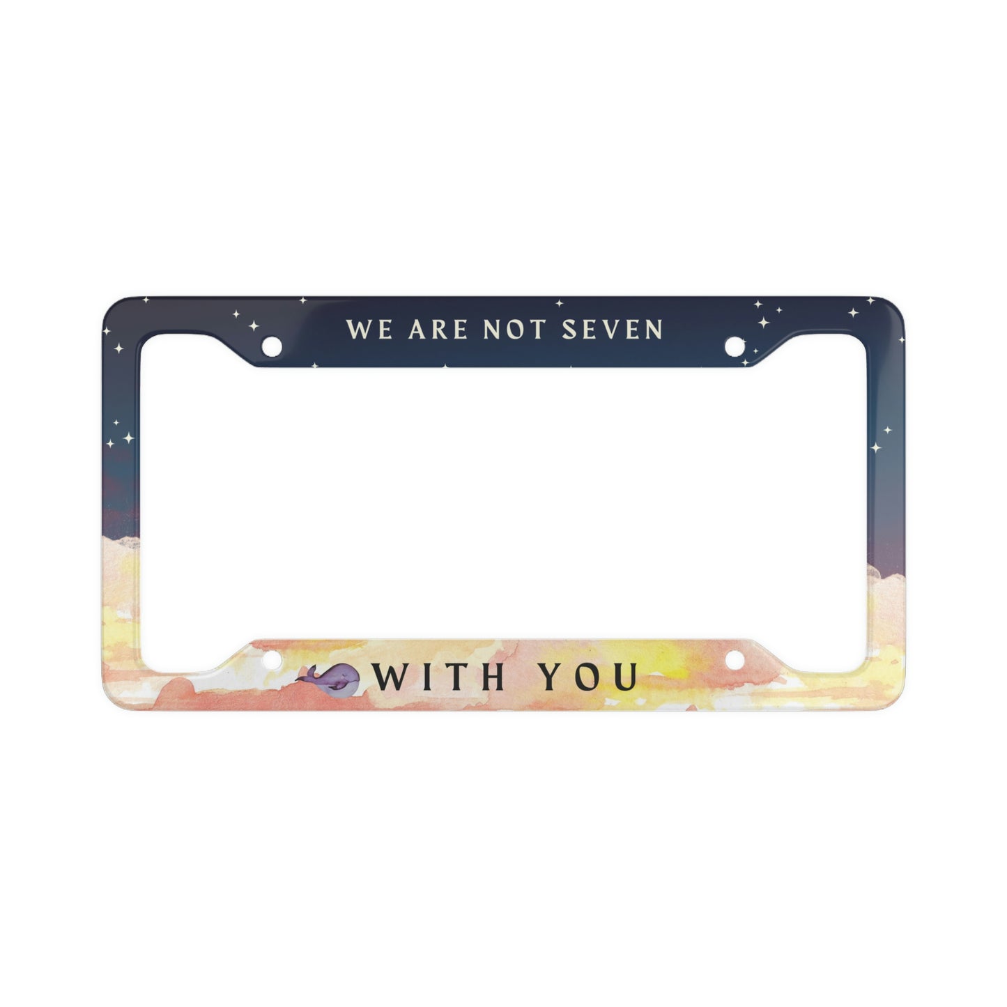 BTS License Plate Frame "We Are Not Seven With You" Bulletproof Eternal ot7