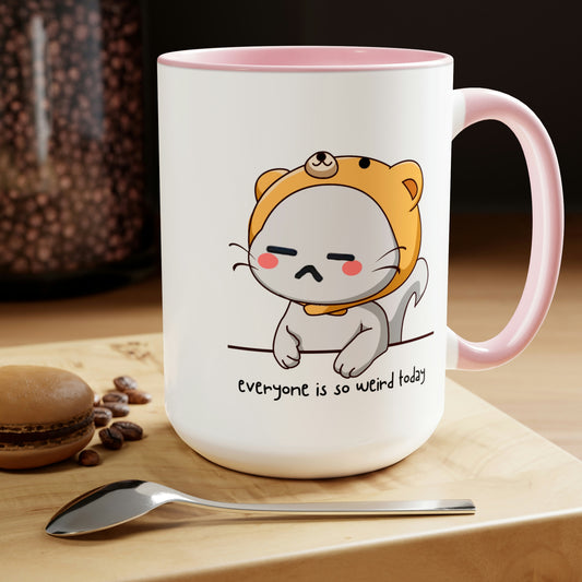 Everyone is so weird today Suga Yoongi Cat Mug | Kpop 15 oz Mug